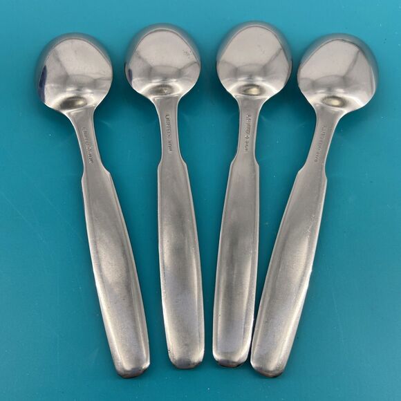 AS IS Towle Lauffer KRONOS Tea Spoons Stainless Steel Flatware Set of 4 Japan - Picture 6 of 11
